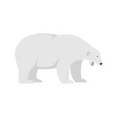 Sleepy polar bear icon. Flat illustration of sleepy polar bear vector icon for web isolated on white