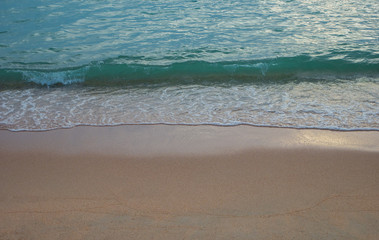Fototapeta na wymiar Landscape of tropical beach Blue sea and wave