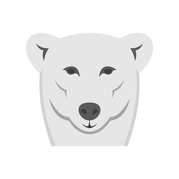 Female polar bear icon. Flat illustration of female polar bear vector icon for web isolated on white