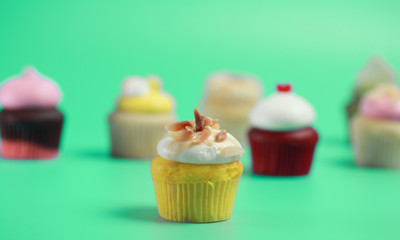 Birthday Cake On Color For The Background