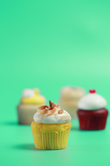 Birthday Cake On Color For The Background