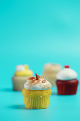 Birthday Cake On Color For The Background