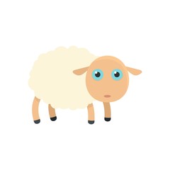 Pretty sheep icon. Flat illustration of pretty sheep vector icon for web isolated on white