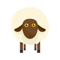 Cute sheep icon. Flat illustration of cute sheep vector icon for web isolated on white