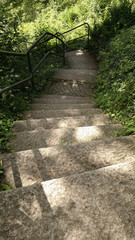 Escalier en vieilles pierres à grande marches