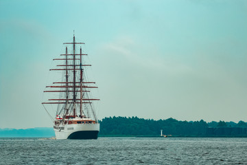 Three mast sailing ship