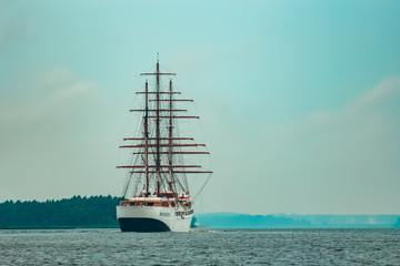 Three mast sailing ship