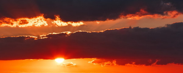 Romantic sunset over the sea