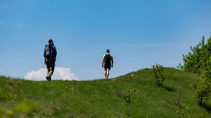 Exploring the beautiful landscape in Transylvania, Romania on a sunny spring day.