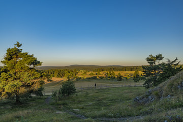 Slavkovsky les mountains in summer sunset time
