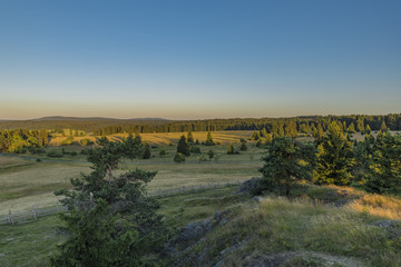 Slavkovsky les mountains in summer sunset time