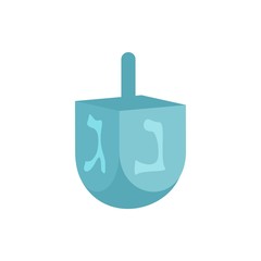 Jewish dreidel icon. Flat illustration of jewish dreidel vector icon for web isolated on white