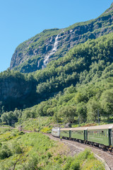 Historic train crossing the fjords I