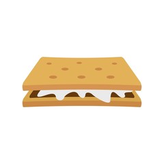 Marshmallow cracker icon. Flat illustration of marshmallow cracker vector icon for web isolated on white