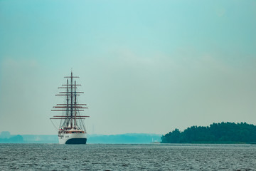 Three mast sailing ship