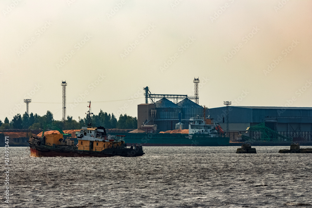 Poster Old tug ship underway