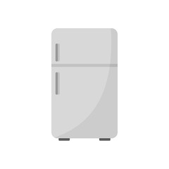 Retro fridge icon. Flat illustration of retro fridge vector icon for web isolated on white
