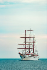 Fototapeta na wymiar Three mast sailing ship
