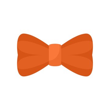 Orange bow tie icon. Flat illustration of orange bow tie vector icon for  web isolated on white vector de Stock | Adobe Stock
