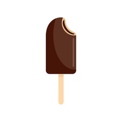 Black ice cream icon. Flat illustration of black ice cream vector icon for web isolated on white