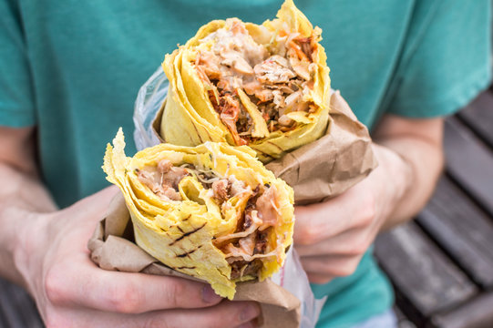 two doners close-up in hands