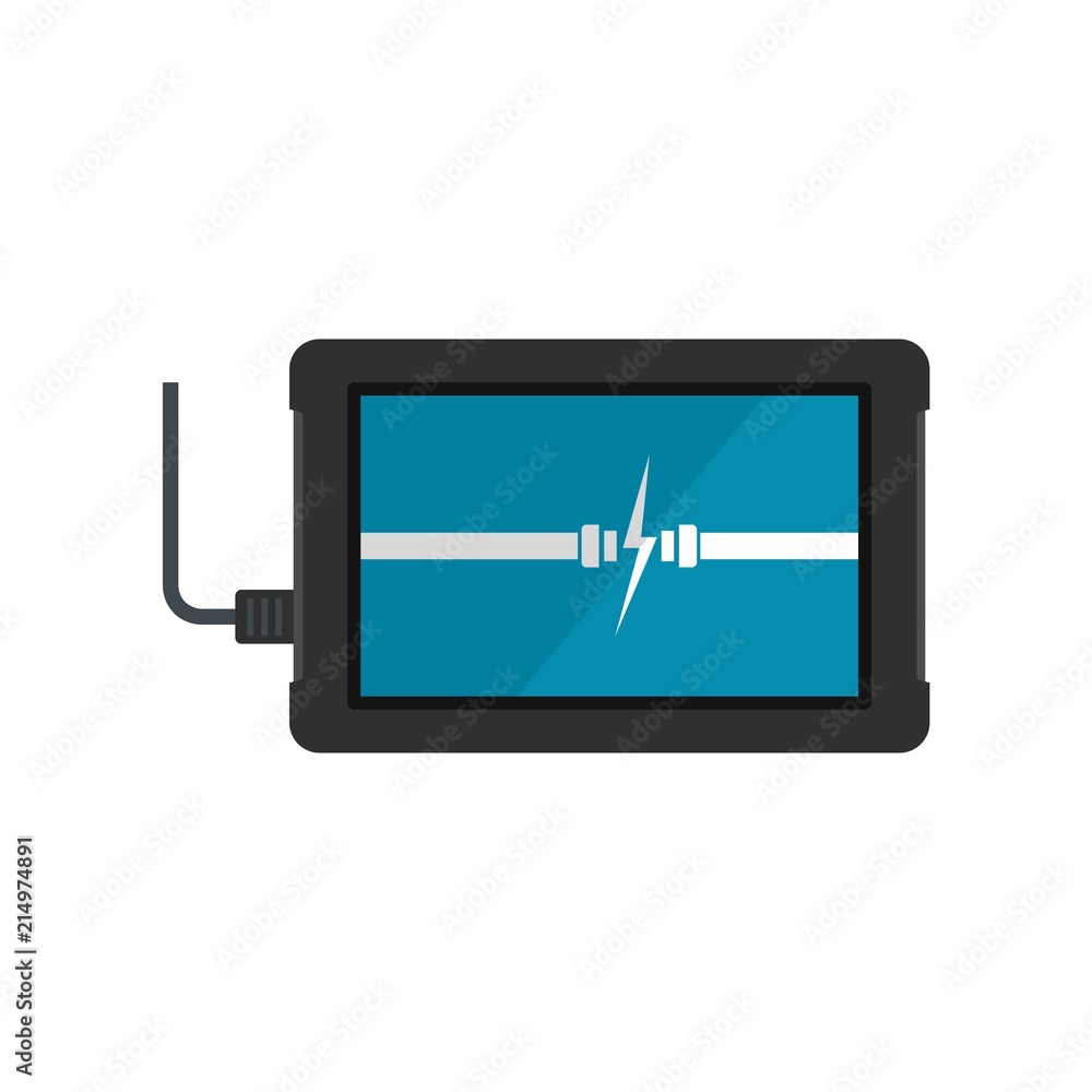 Poster charging device icon. flat illustration of charging device vector icon for web isolated on white