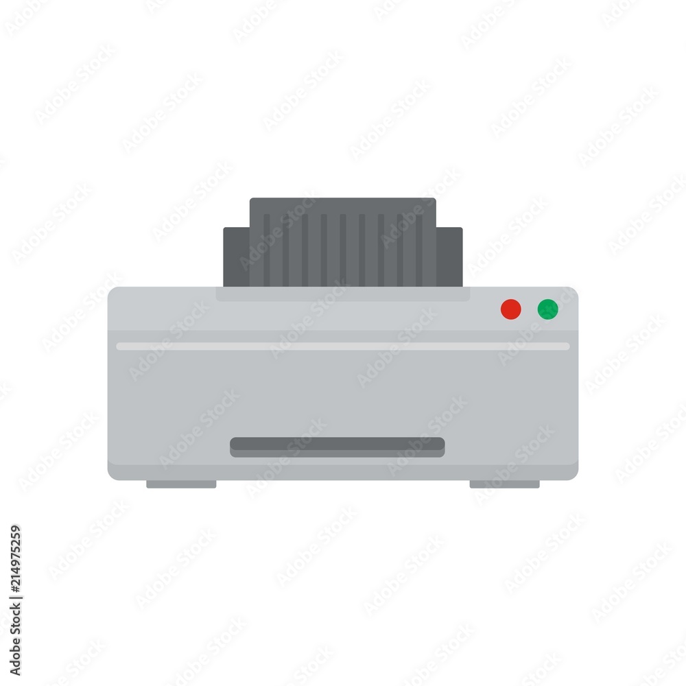 Wall mural grey printer icon. flat illustration of grey printer vector icon for web isolated on white