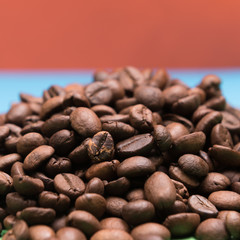 
Coffee seeds with colorful backgrounds