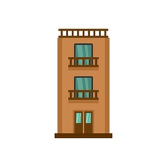 Two floor house icon. Flat illustration of two floor house vector icon for web isolated on white