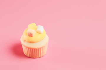 Birthday Cake On Color For The Background