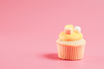 Birthday Cake On Color For The Background