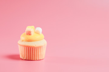 Birthday Cake On Color For The Background