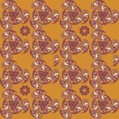 Seamless pattern with Middle Eastern ornament. Geometrical motifs of Tajik carpets.