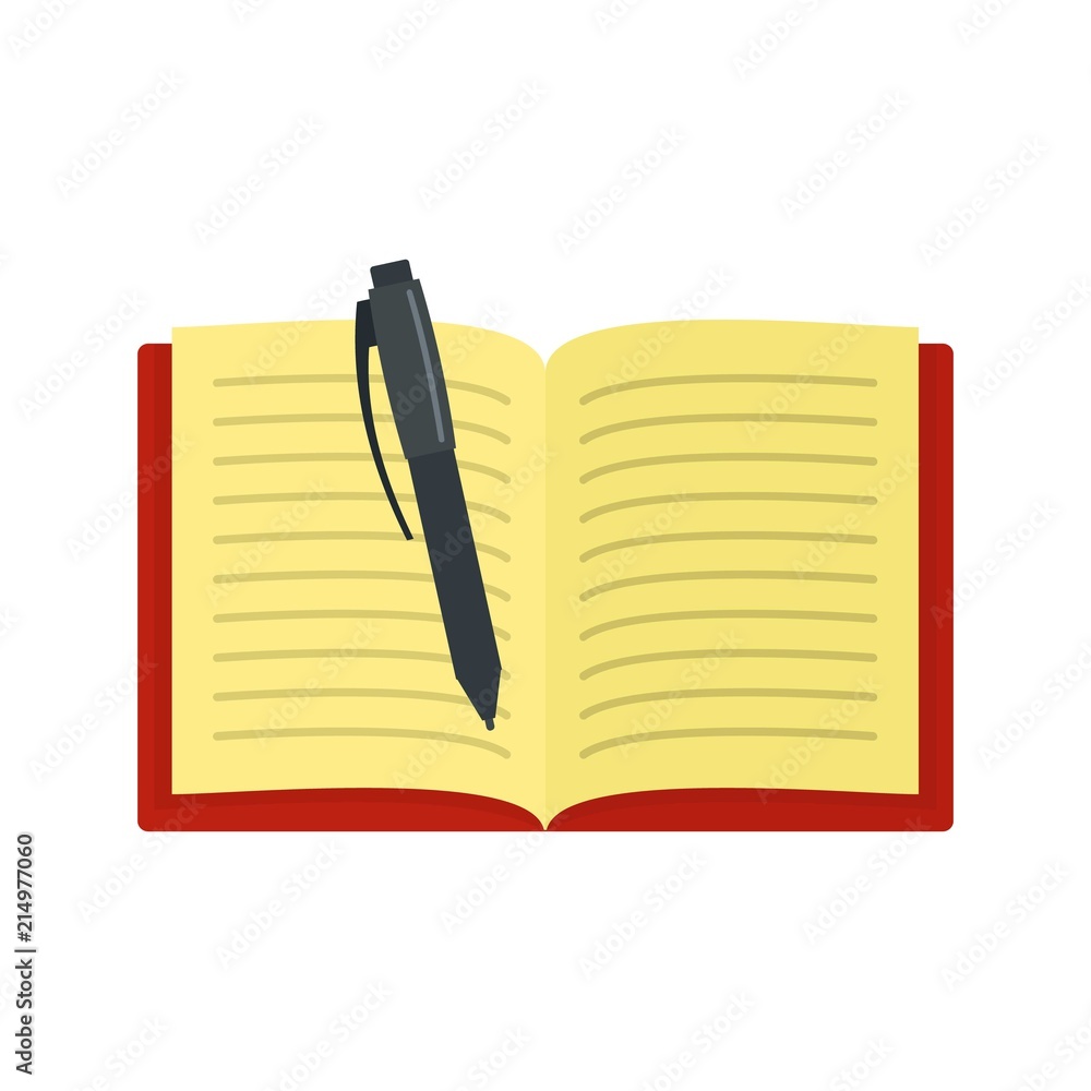Poster open notebook icon. flat illustration of open notebook vector icon for web isolated on white
