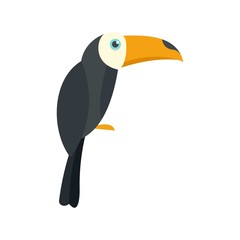 Brazilian toucan icon. Flat illustration of brazilian toucan vector icon for web isolated on white