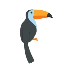 Fototapeta premium Exotic toucan icon. Flat illustration of exotic toucan vector icon for web isolated on white