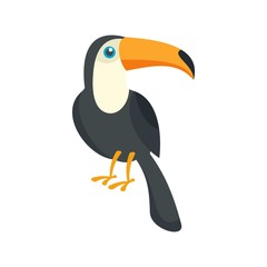 Naklejka premium Toucan bird icon. Flat illustration of toucan bird vector icon for web isolated on white