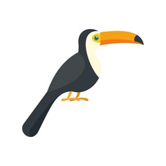 Toucan icon. Flat illustration of toucan vector icon for web isolated on white