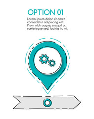 Business timeline template with hand drawn elements. Vector.