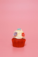 Birthday Cake On Color For Background