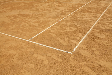 Tennis court on sunny day