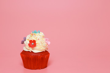 Birthday Cake On Color For Background