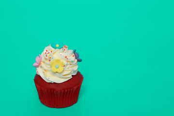 Birthday Cake On Color For Background