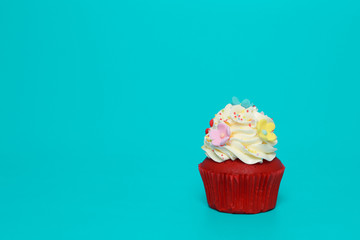 Birthday Cake On Color For Background