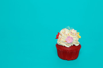 Birthday Cake On Color For Background