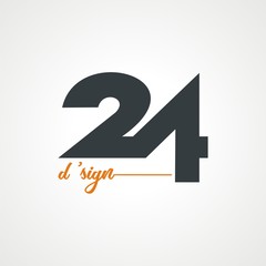 24 Logo / number 24 logo concept