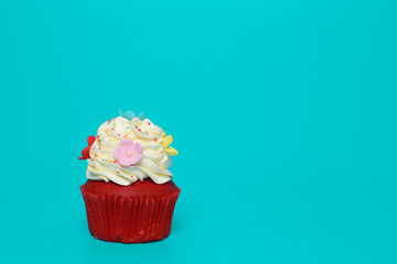 Birthday Cake On Color For Background