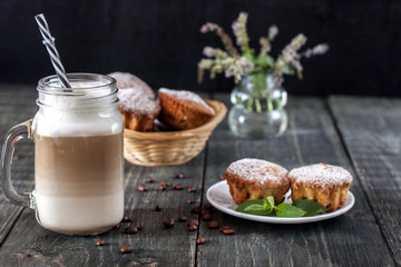 Latte with cupcakes