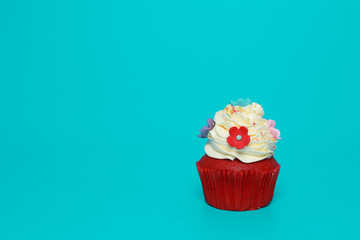 Birthday Cake On Color For Background