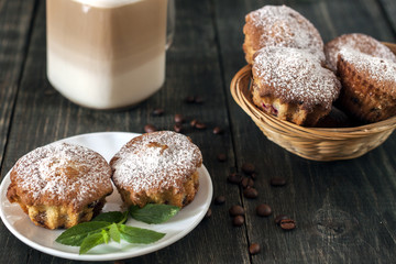 Cupcakes with a cup of latte